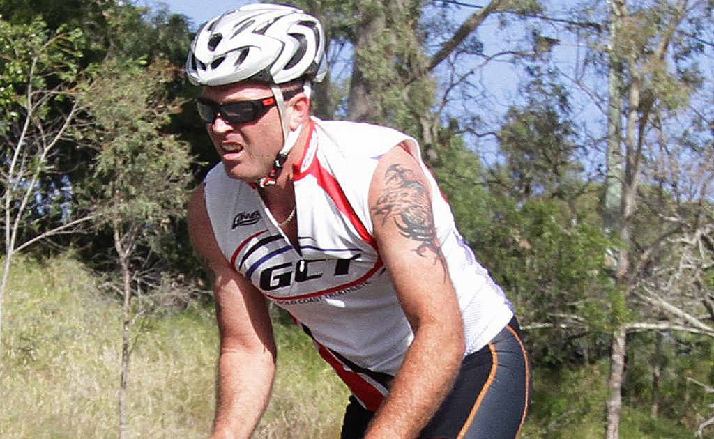 Chris Ihle contests the cycling leg of the Piabla duathlon. Chris Ihle contests the cycling leg of the Piabla duathlon.